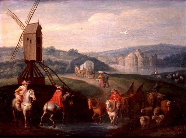 Landscape with a Windmill by Charles (circle of) Beschey