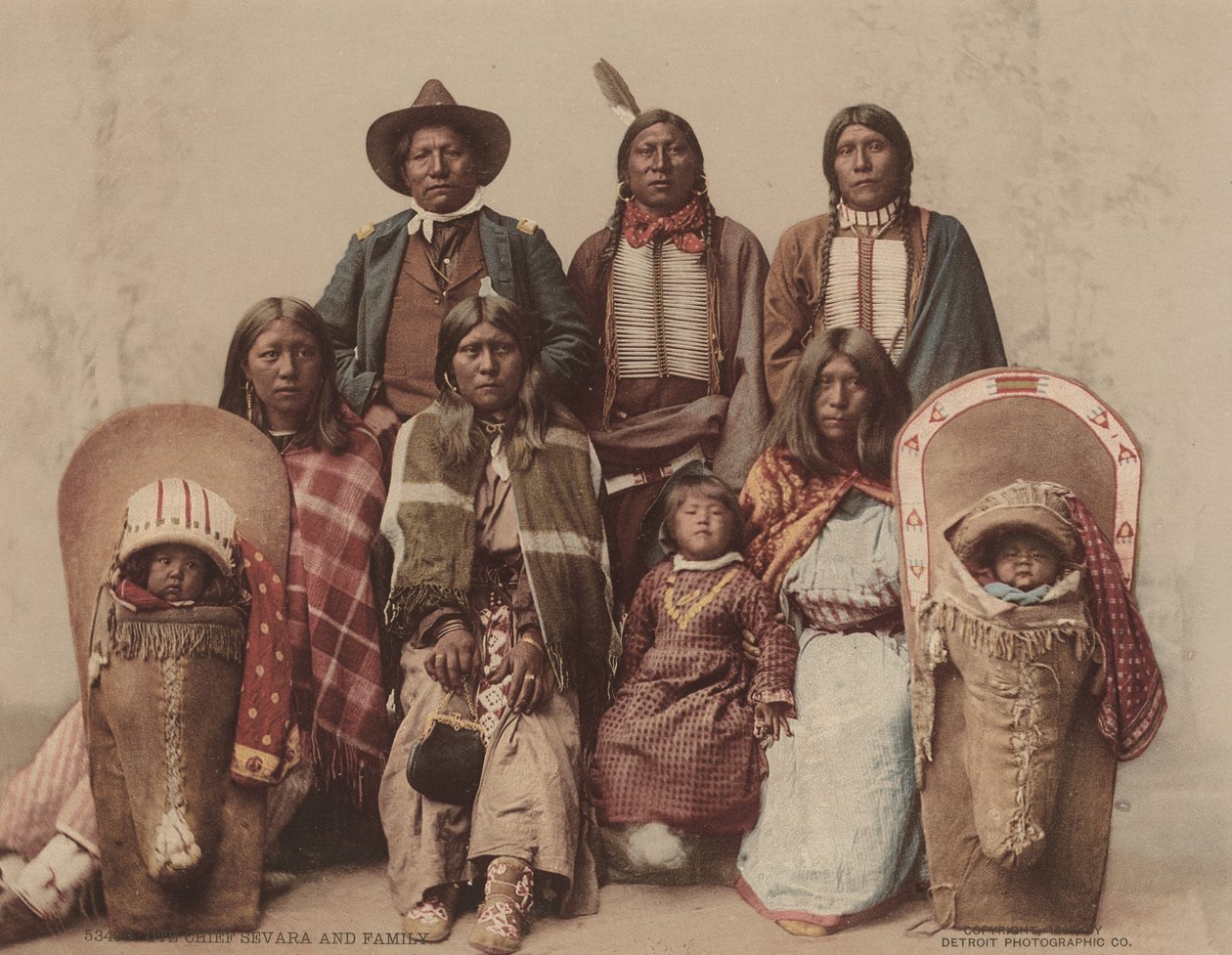Ute Chief Severo and Family by Charles A. Nast, Detroit Photographic Company