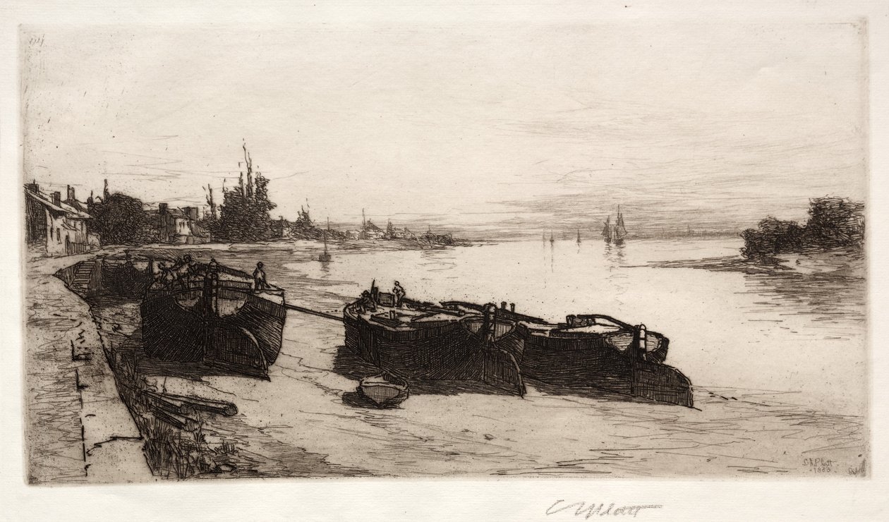 Mud Boats on the Thames by Charles Adams Platt