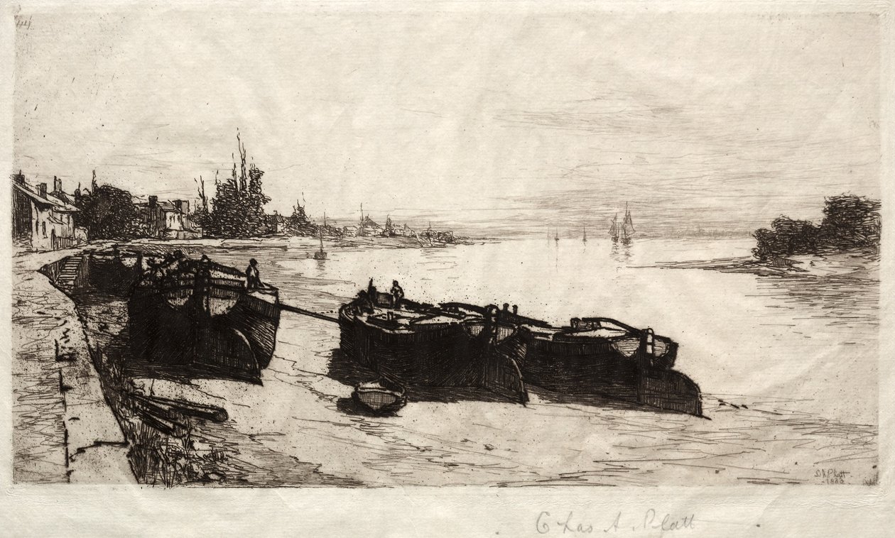 Mud Boats on the Thames, 1883 by Charles Adams Platt
