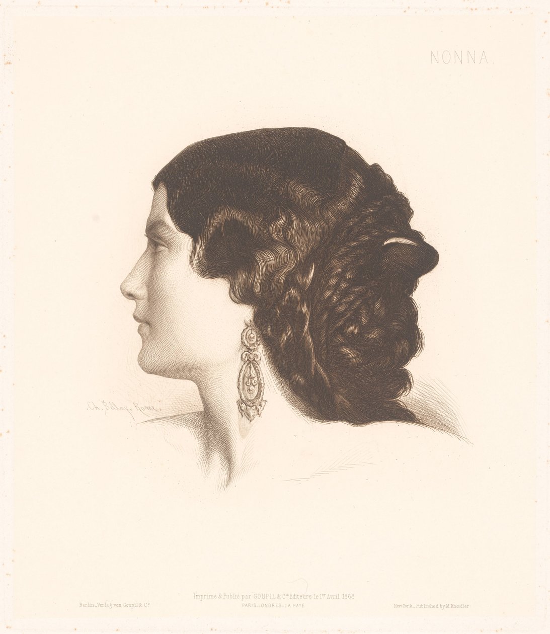 Portrait of an Italian Woman (Portraits of Italian Women) by Charles Alphonse Paul Bellay