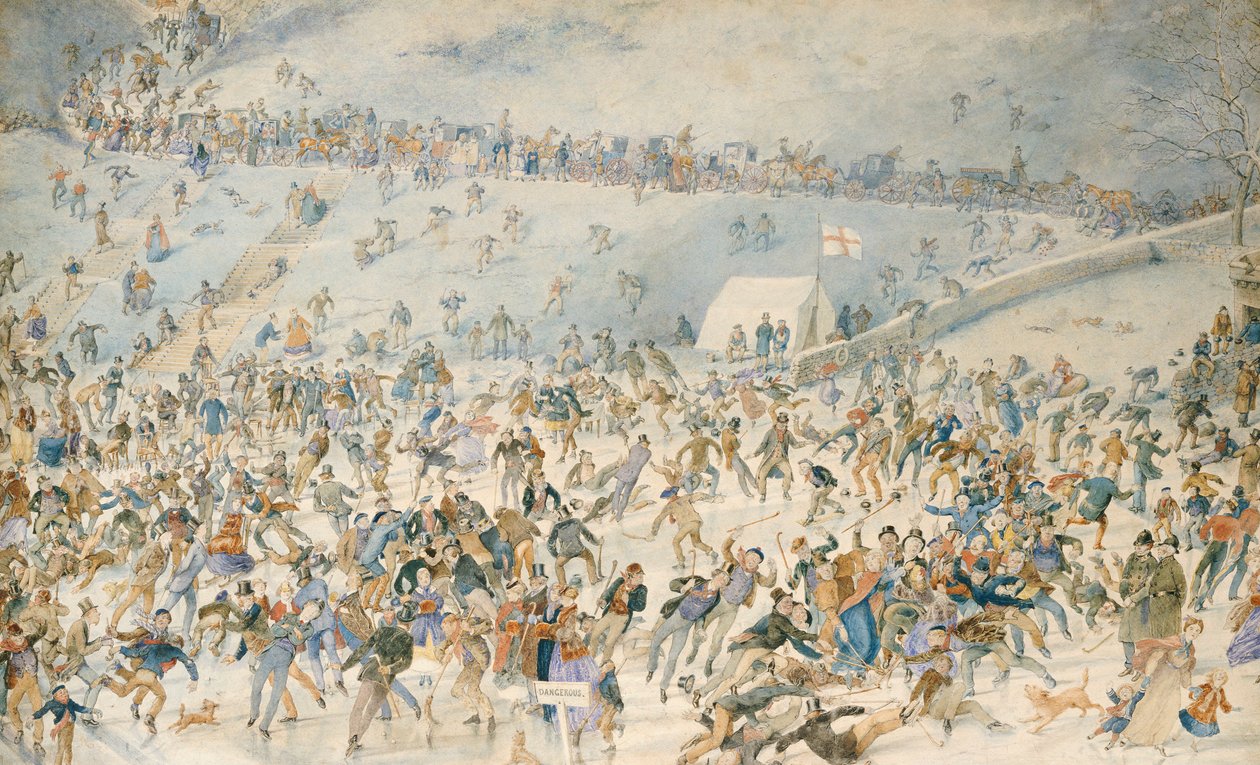 Figures Ice Skating, 1876 by Charles Altamont Doyle