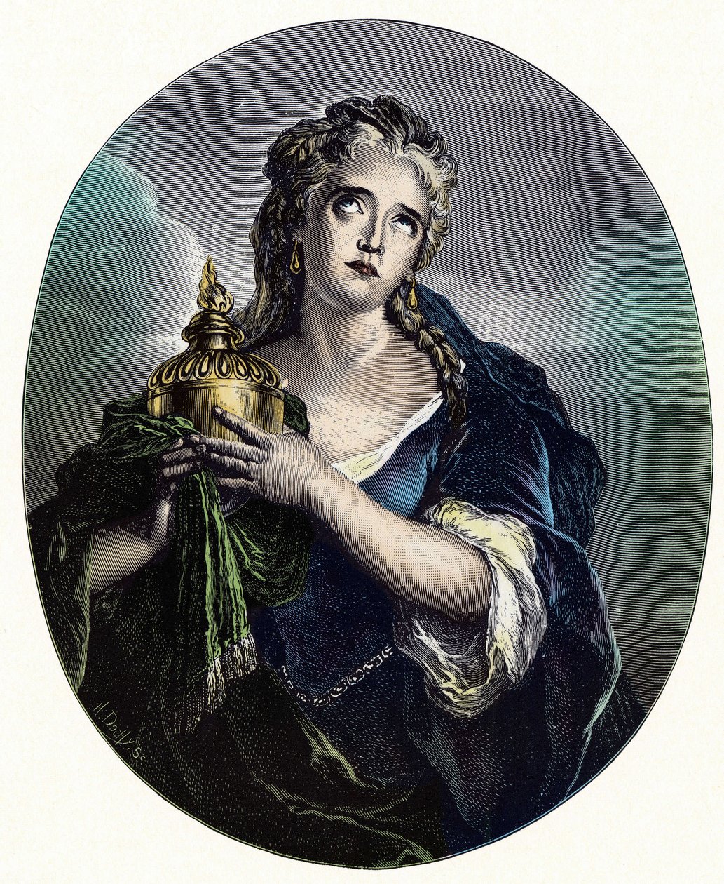 Adrienne Lecouvreur, French actress in the role of Cornelia in Mort de Pompee by Pierre Corneille by Charles Antoine (after) Coypel