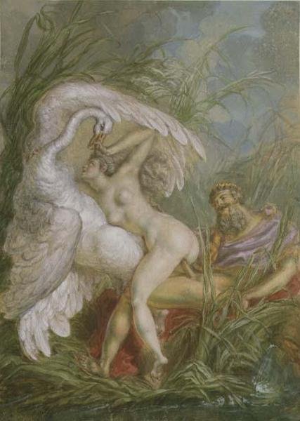 Leda and the Swan, from Histoire Universelle by Charles Antoine (attr. to) Coypel