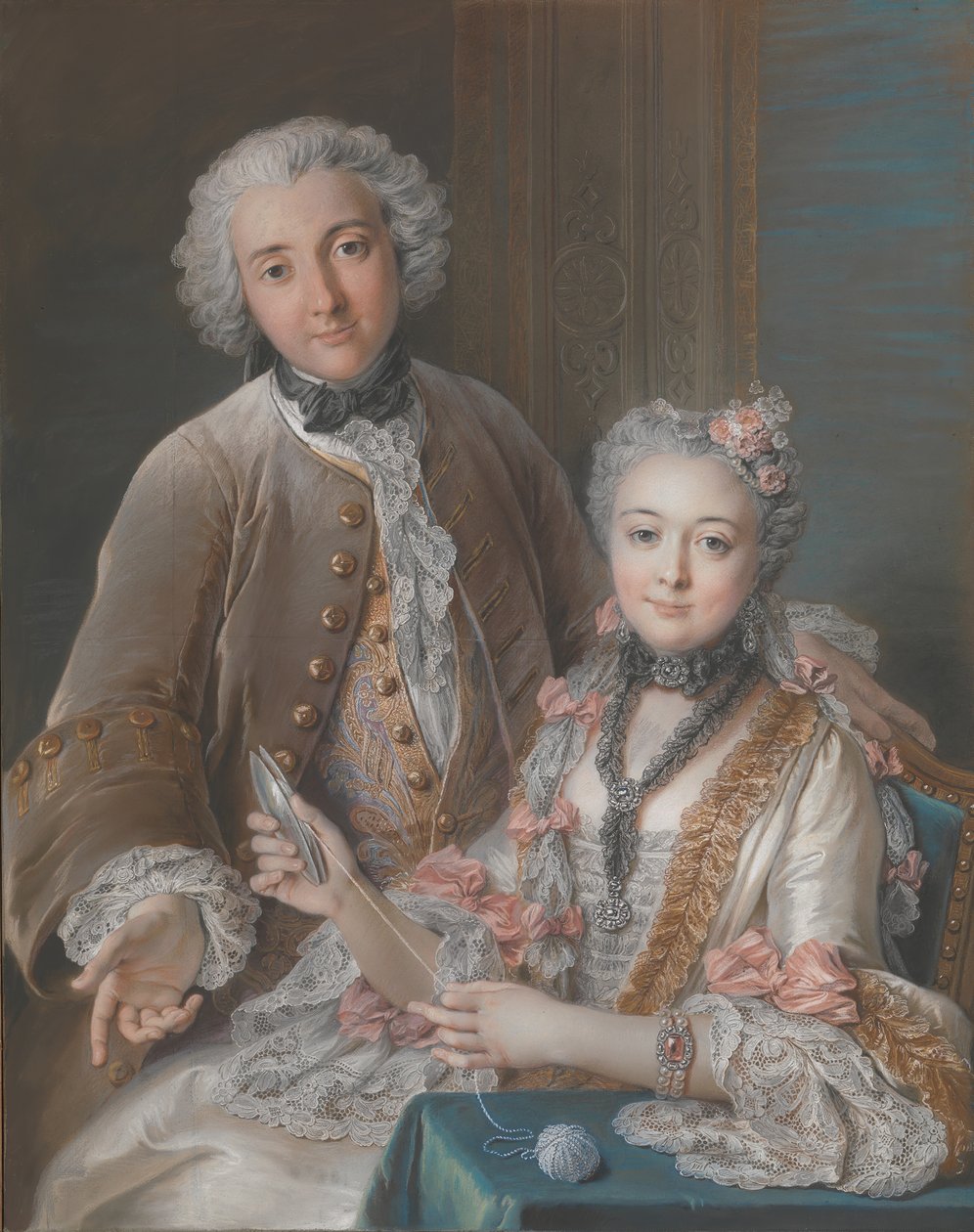 François de Jullienne and His Wife Marie Élisabeth de Séré de Rieux by Charles Antoine Coypel