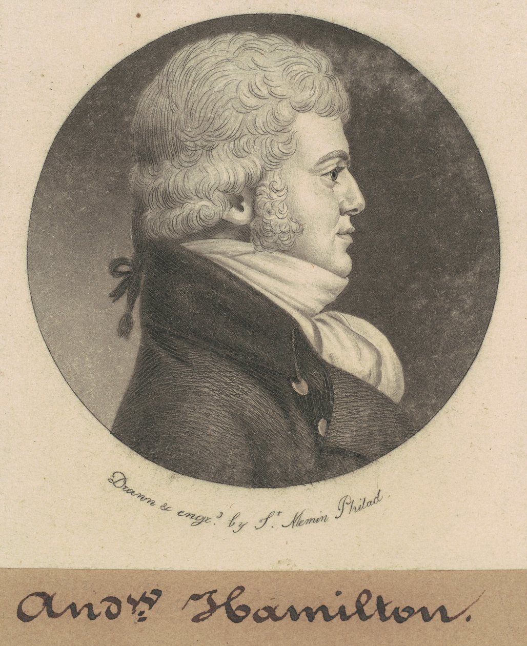 Andrew Hamilton by Charles B. J. Févret de Saint Mémin