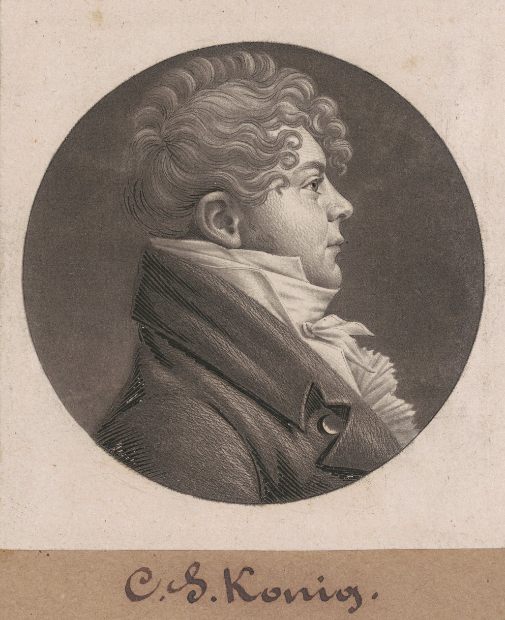 Christian Simon Konig by Charles B. J. Févret de Saint Mémin