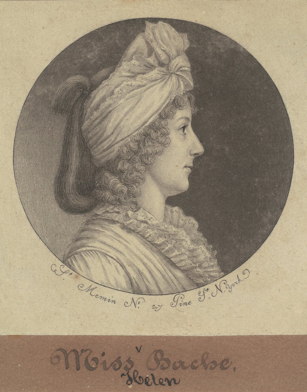 Helena Bache by Charles B. J. Févret de Saint Mémin