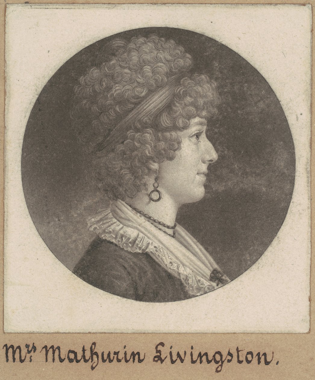 Margaret Lewis Livingston by Charles B. J. Févret de Saint Mémin