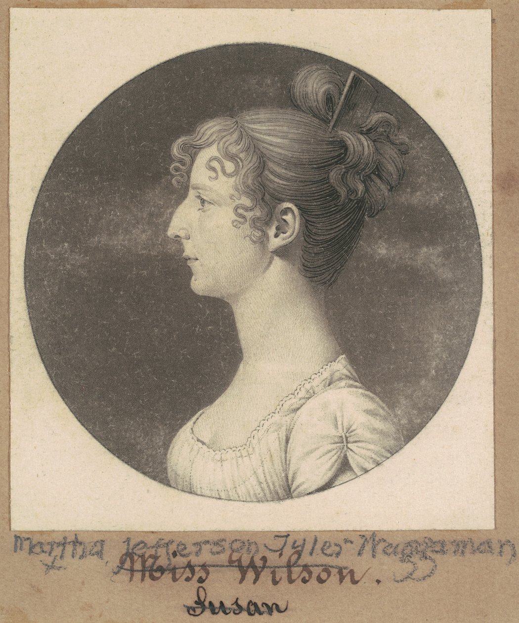 Martha Jefferson Tyler Waggaman by Charles B. J. Févret de Saint Mémin