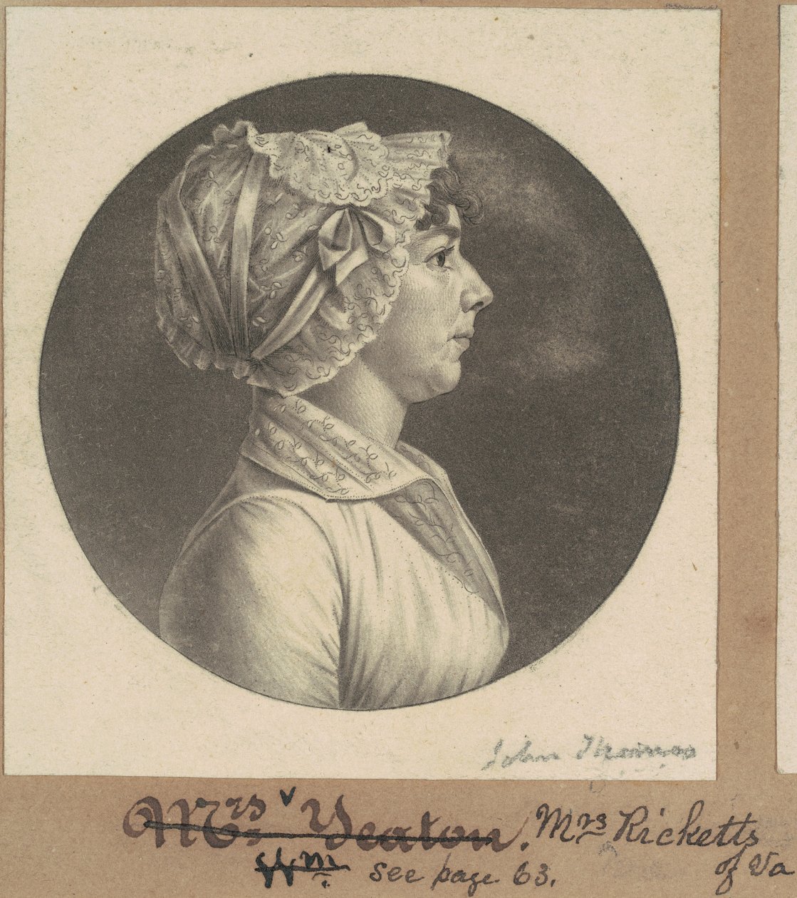 Mary Barr Ricketts by Charles B. J. Févret de Saint Mémin