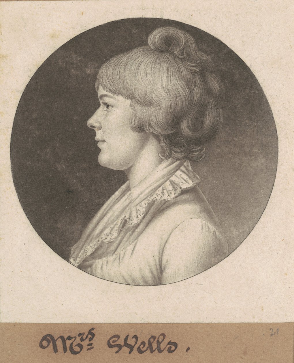 Mary Wright Sonntag Wells by Charles B. J. Févret de Saint Mémin