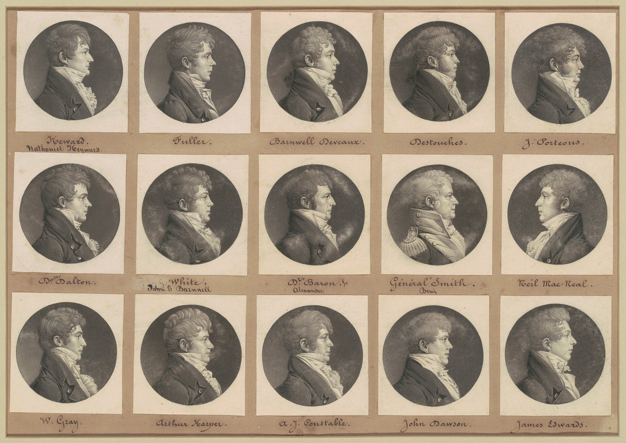 Saint-Mémin Collection of Portraits, Group 45 by Charles B. J. Févret de Saint Mémin