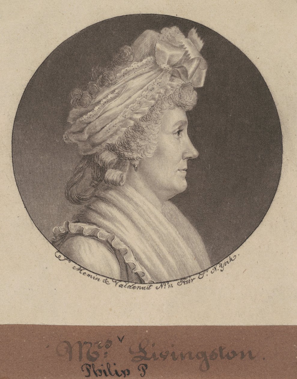 Sarah Johnson Livingston by Charles B. J. Févret de Saint Mémin