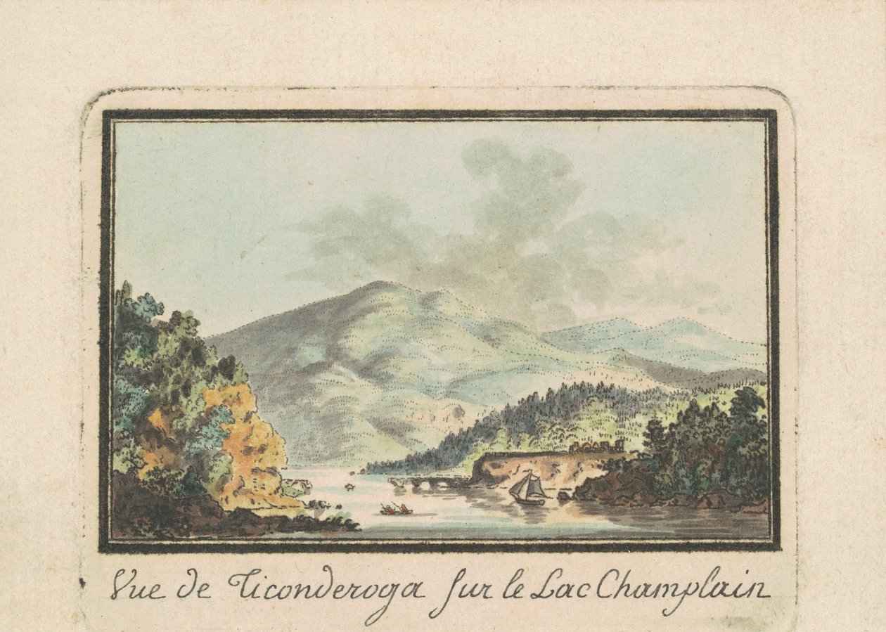View of Ticonderoga from Lake Champlain by Charles B. J. Févret de Saint Mémin