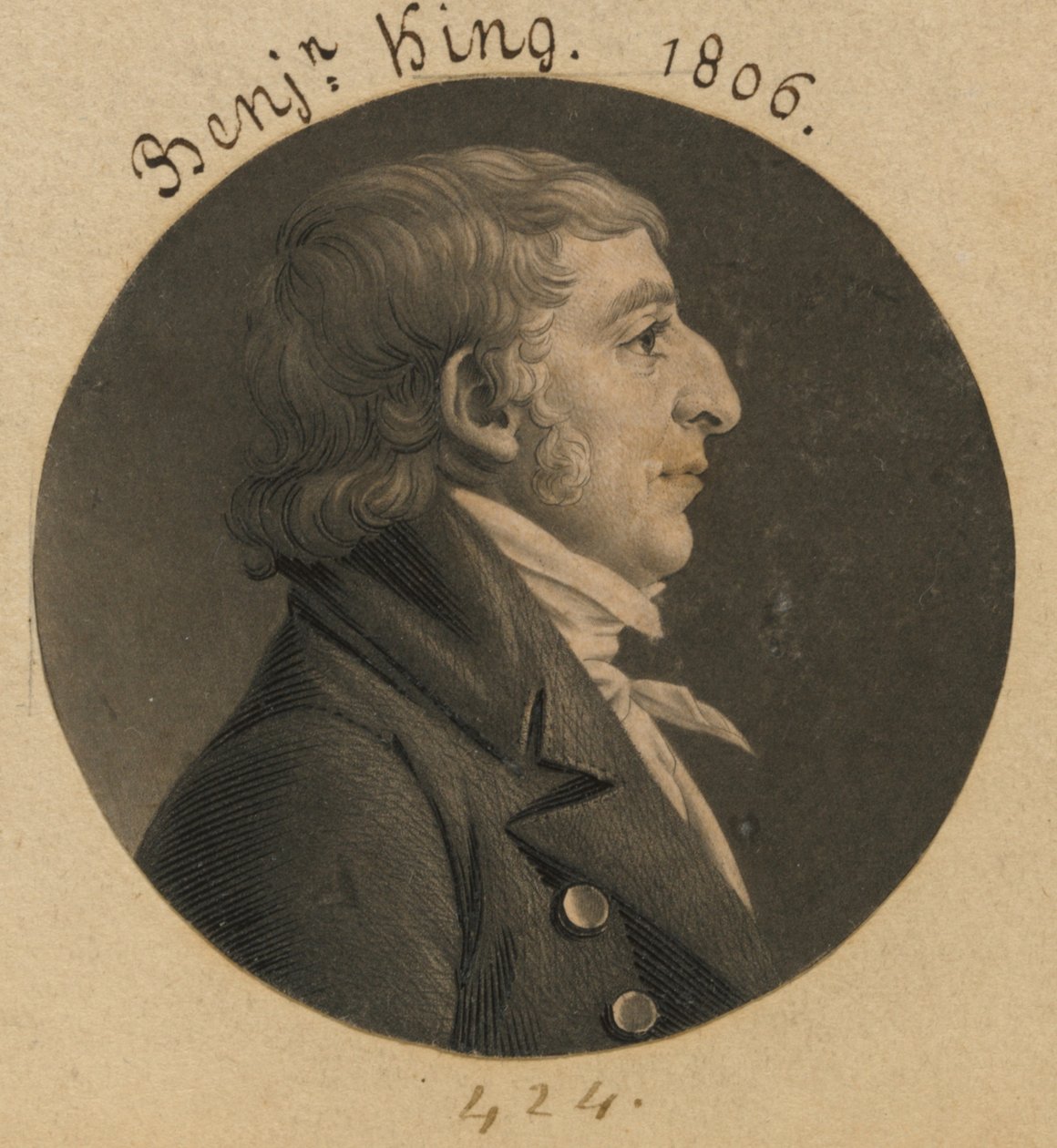 Benjamin King by Charles Balthazar Julien Févret de Saint-Mémin