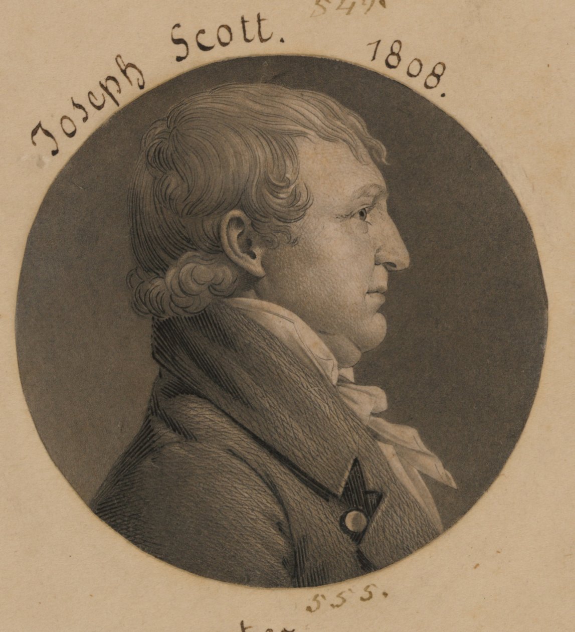 Possibly Hubbard Taylor or Joseph Scott by Charles Balthazar Julien Févret de Saint-Mémin