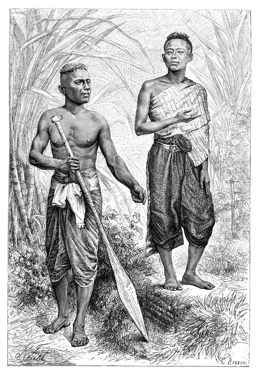 Siamese youths, 1895 by Charles Barbant