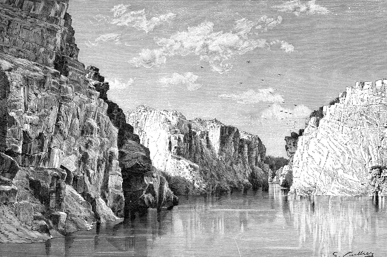 The Gorge of the Marble Rocks, India by Charles Barbant