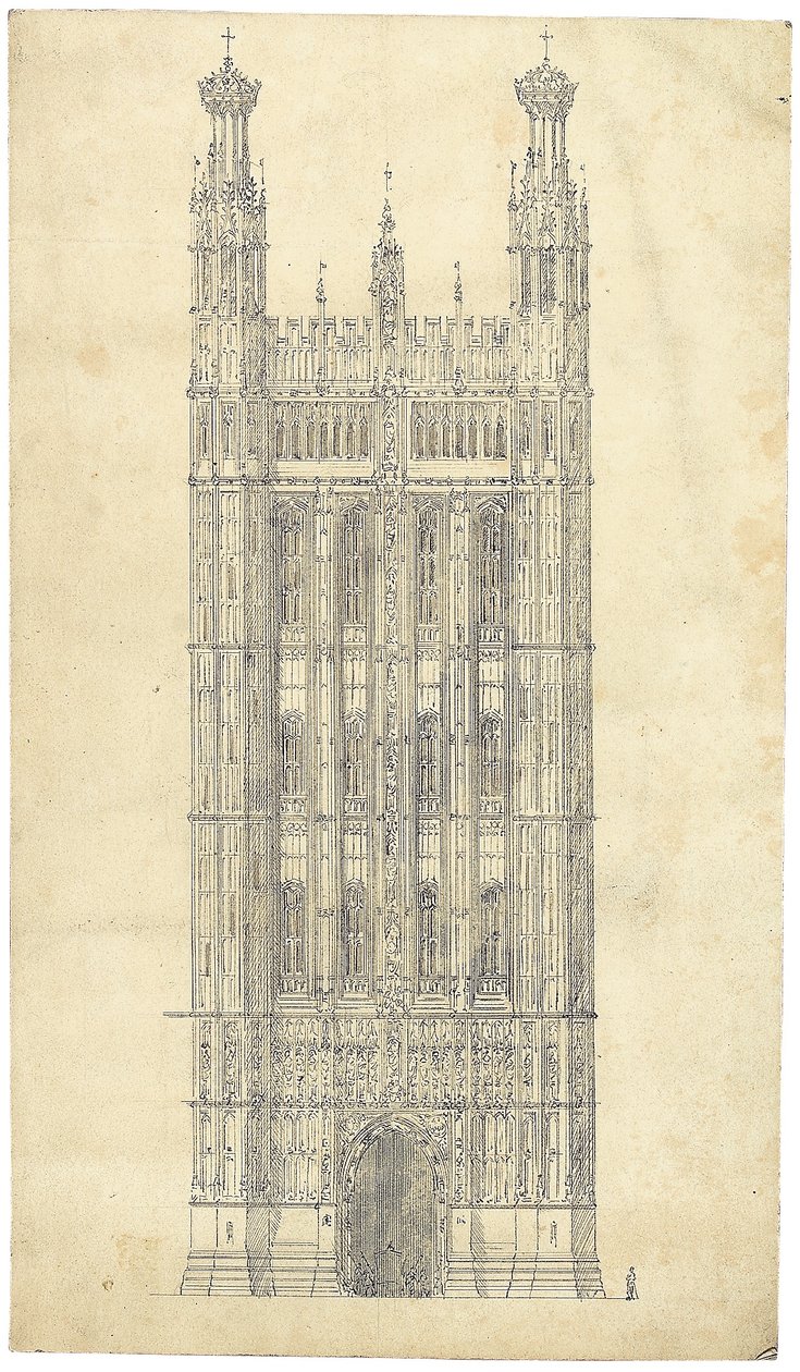 Drawing for the Houses of Parliament, c.1836-40 by Charles Barry