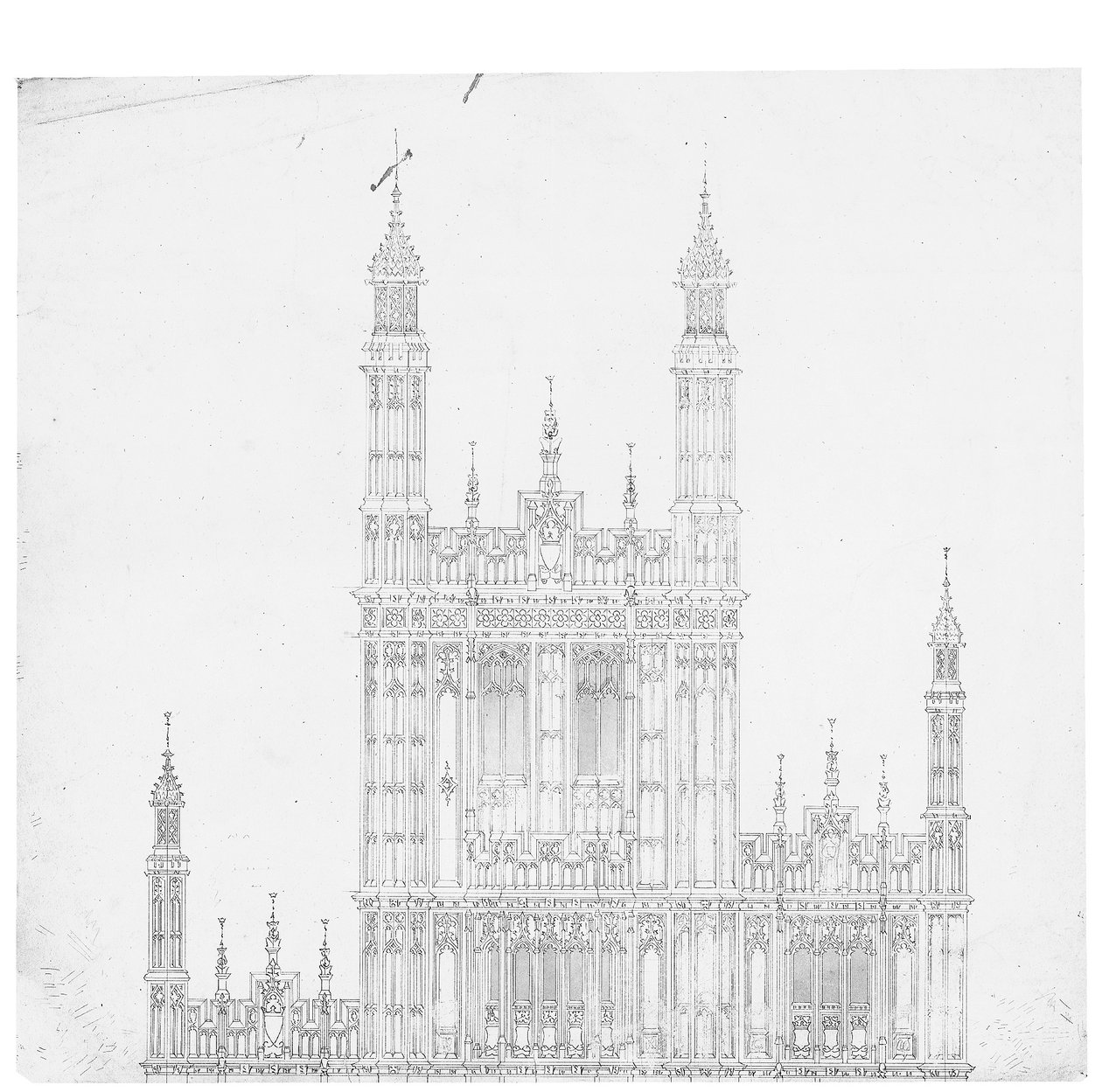 Drawing for the Houses of Parliament, c.1836-40 by Charles Barry
