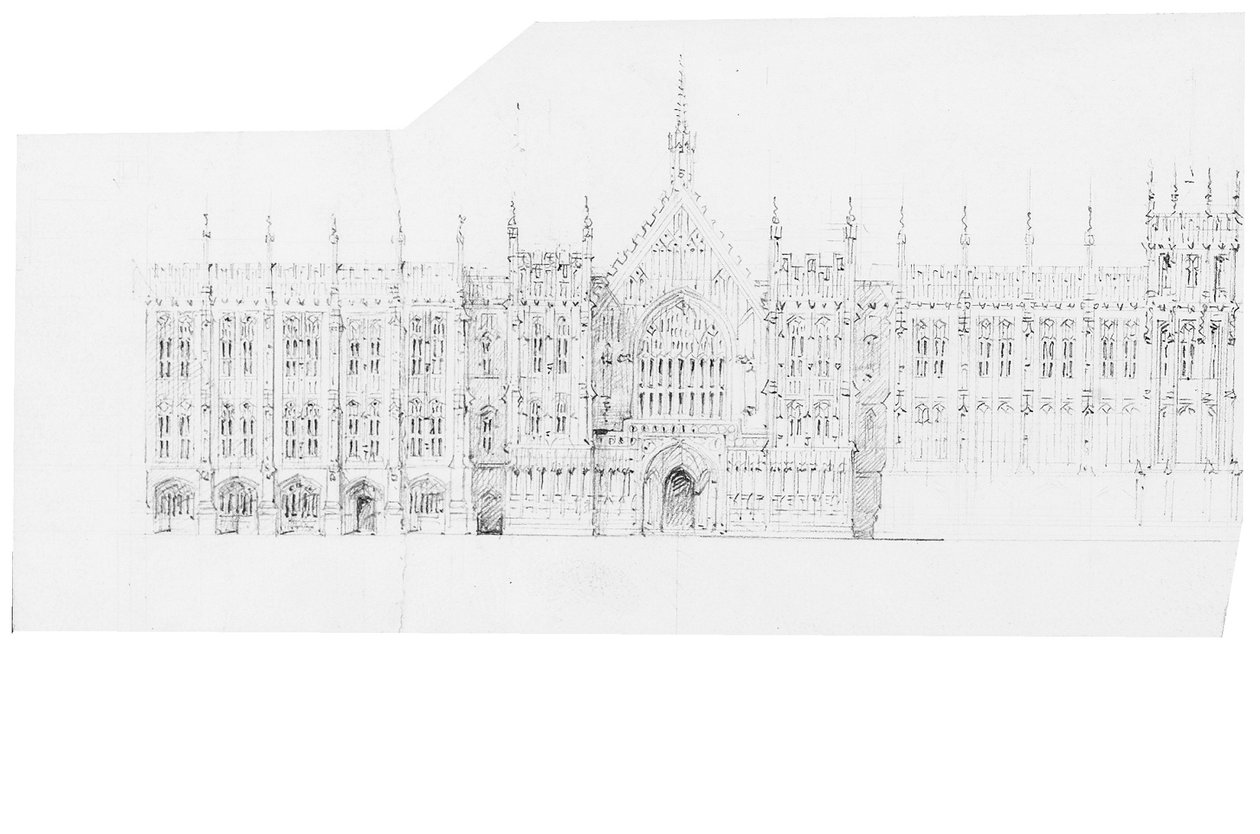 Drawing for the Houses of Parliament, c.1836-40 by Charles Barry