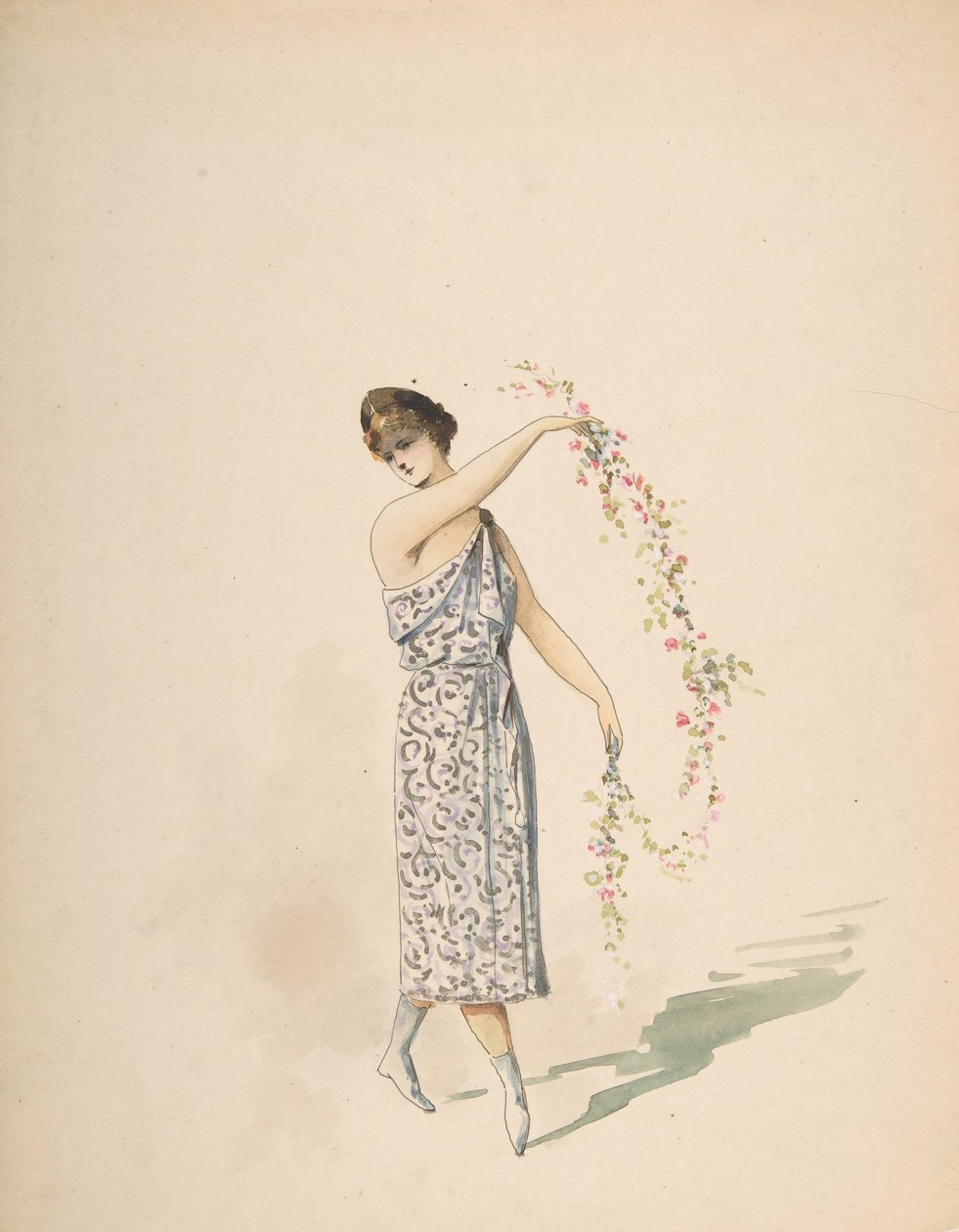 Costume Design for a Maiden Draped in White, n.d. by Charles Bianchini