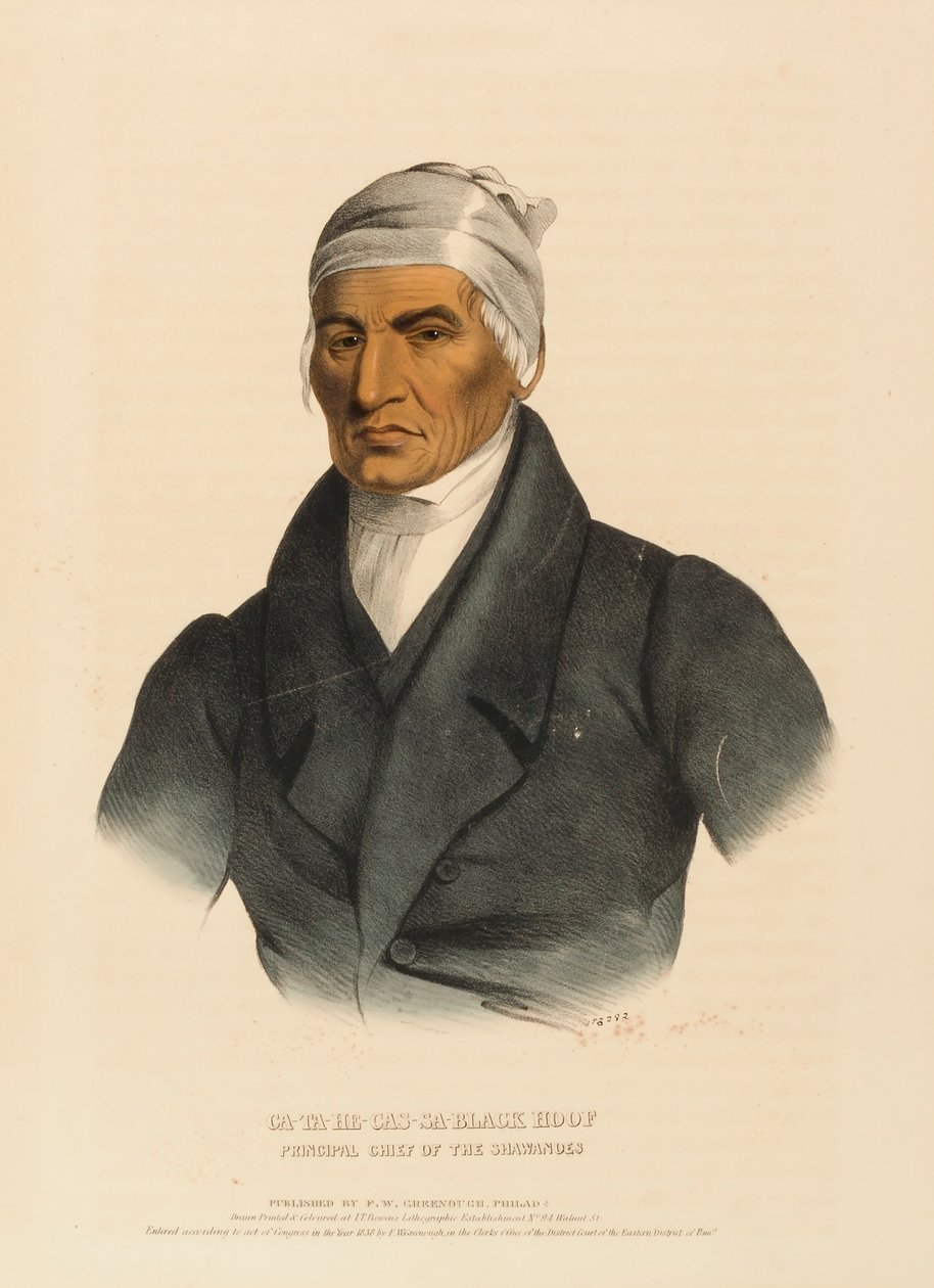 Black Hoof, Principal Chief of the Shawanoes, from History of the Indian Tribes of North America by Charles Bird King