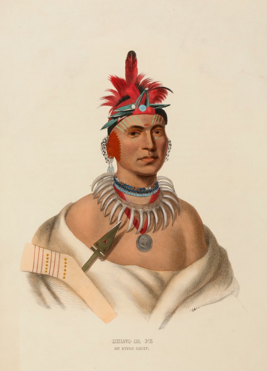 Chono Ca Pe, an Ottoe Chief, from History of the Indian Tribes of North America by Charles Bird King