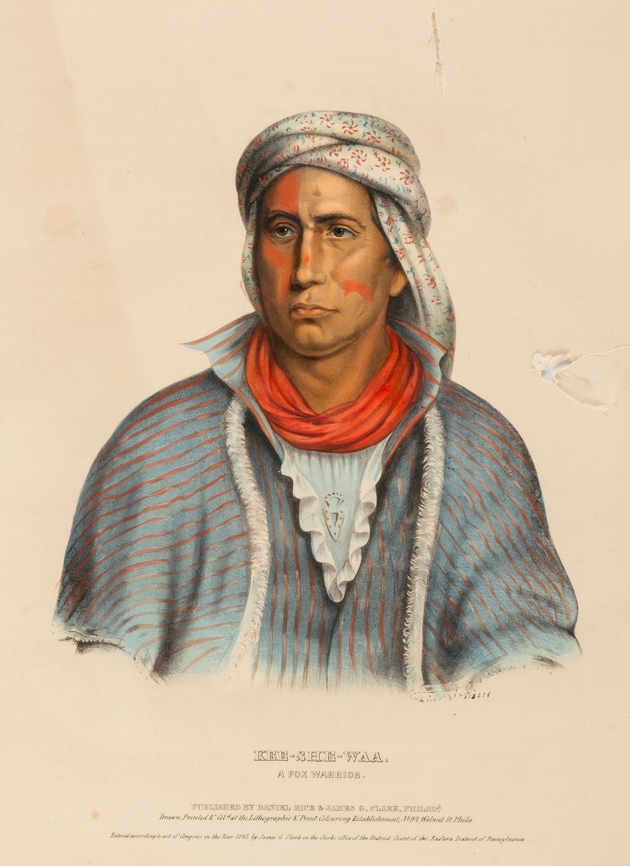 Kee-She-Waa, a Fox Warrior, from History of the Indian Tribes of North America by Charles Bird King