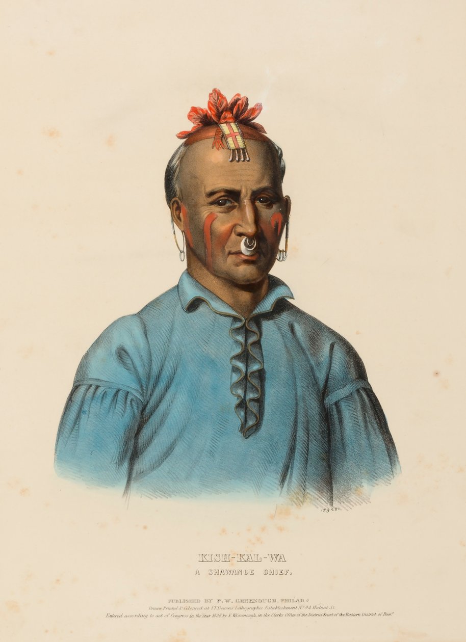 KISH-KAL-WA, A SHAWANOE CHIEF, from History of the Indian Tribes of North America by Charles Bird King