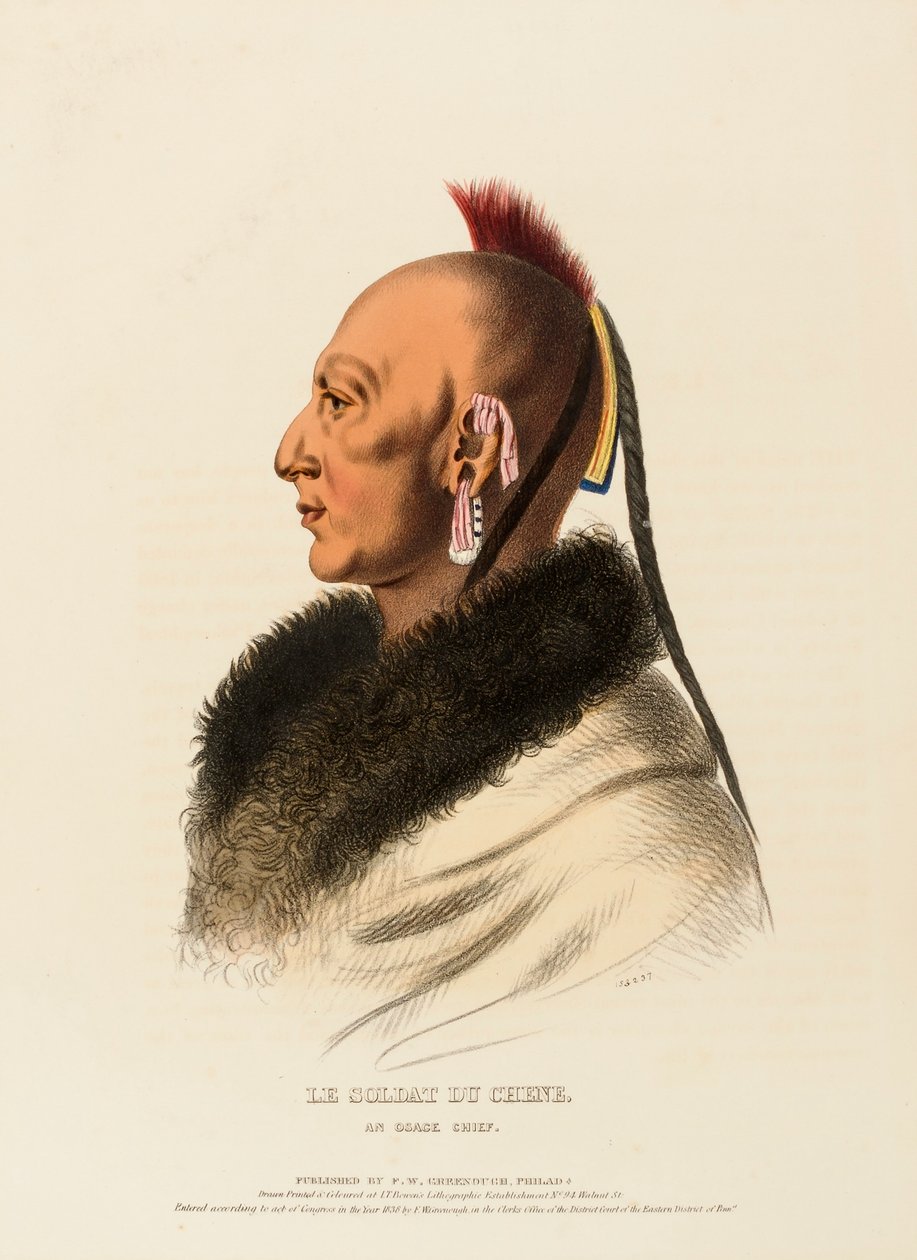 The Soldier of the Oak, an Osage Chief, from History of the Indian Tribes of North America by Charles Bird King
