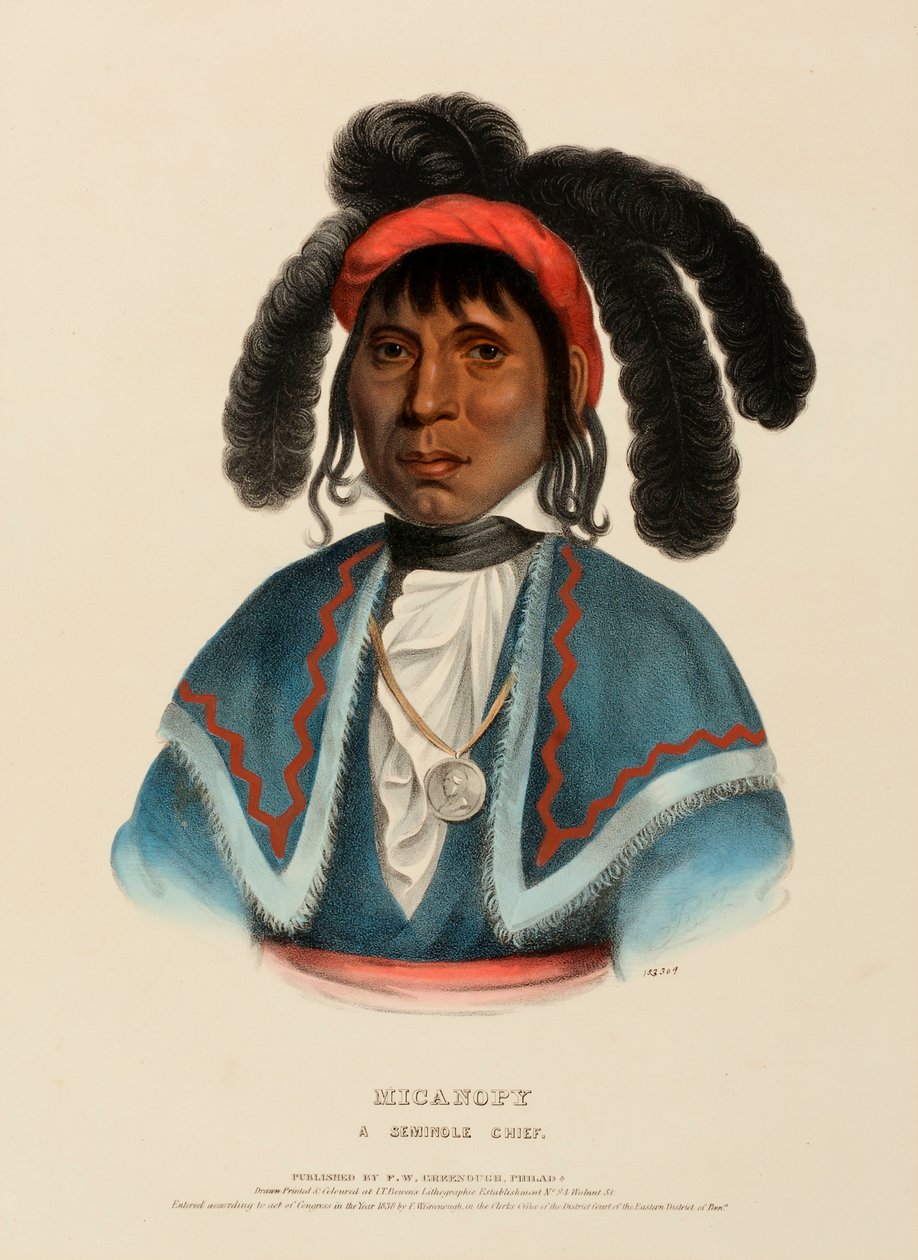 Micanopy, a Seminole Chief, from History of the Indian Tribes of North America by Charles Bird King