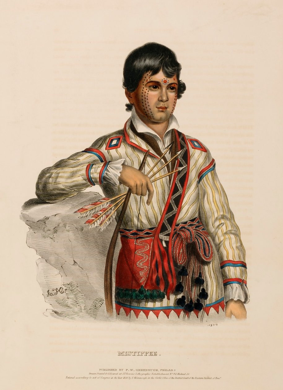 Mistippee, from History of the Indian Tribes of North America by Charles Bird King