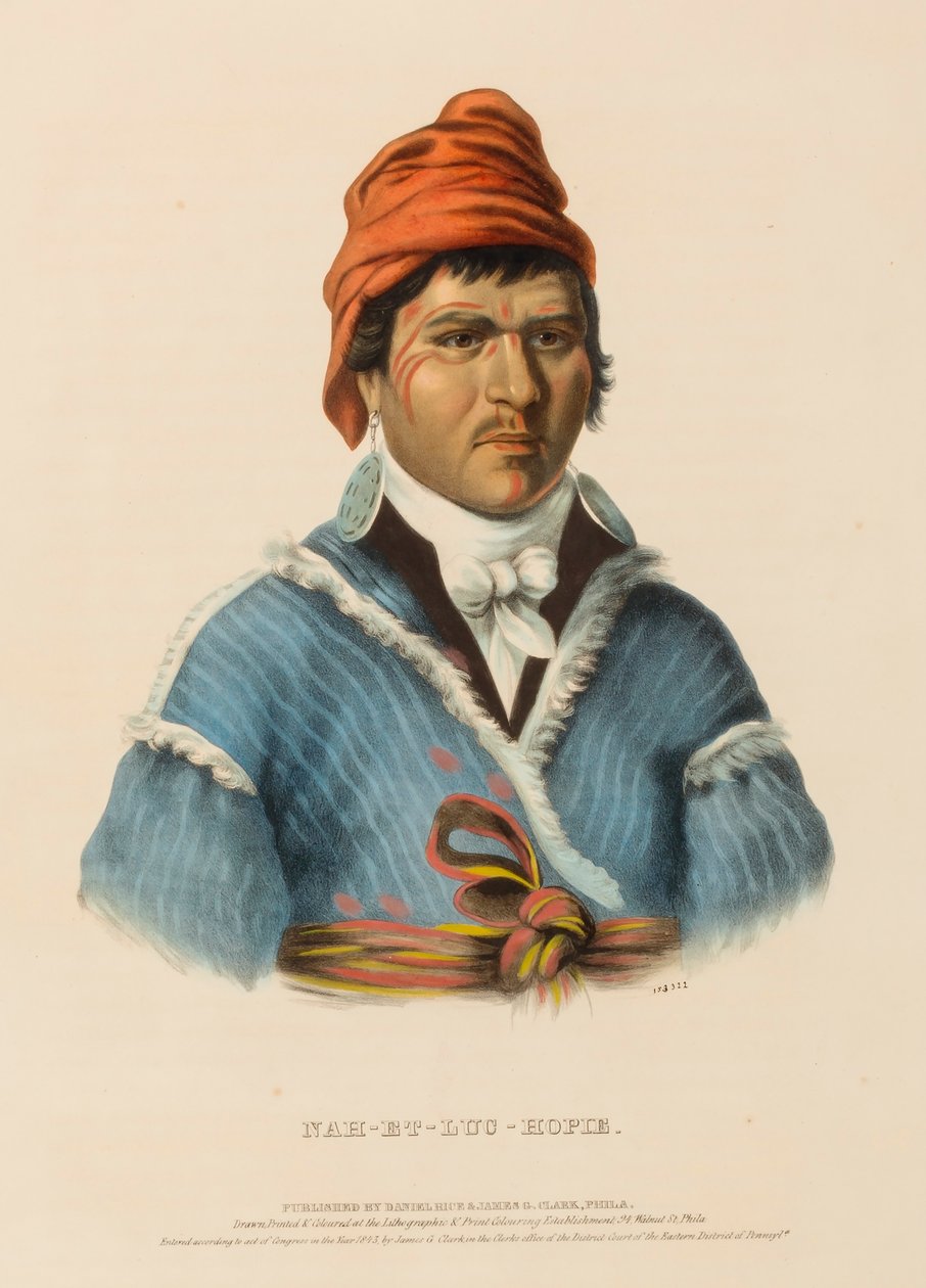NAH-ET-LUC-HOPIE, from History of the Indian Tribes of North America by Charles Bird King