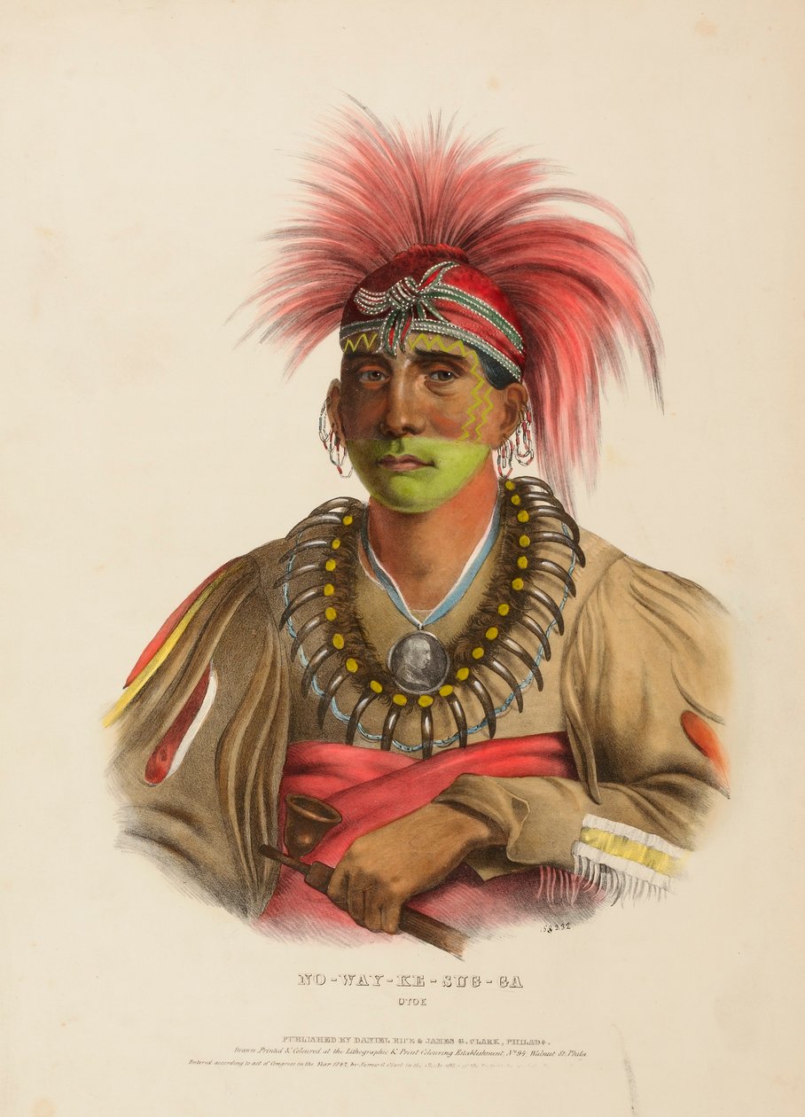 No-Way-Ke-Sug-Ga, Otoe, from History of the Indian Tribes of North America by Charles Bird King
