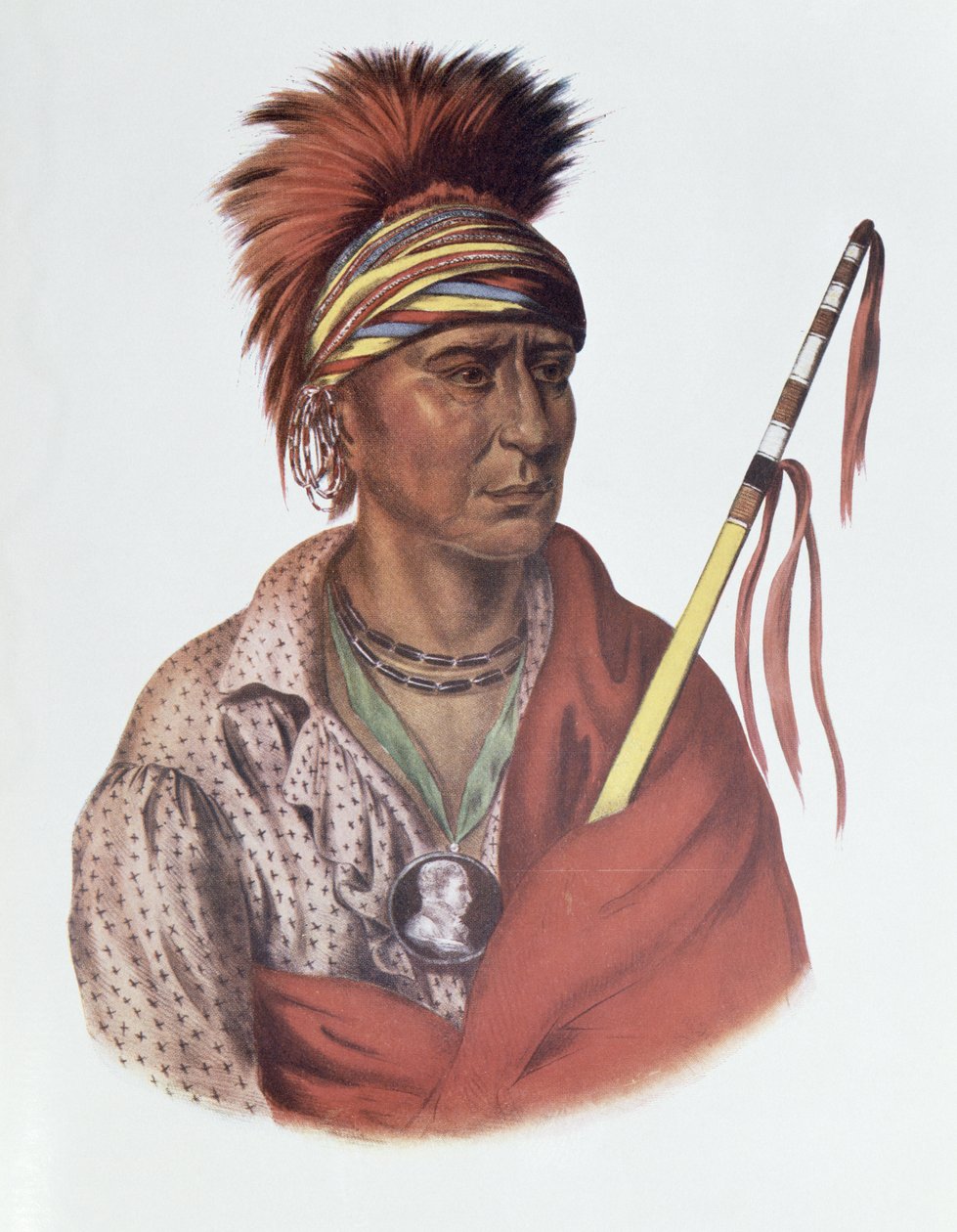 Notchimine or No Heart, an Iowa Chief, 1837, illustration from 