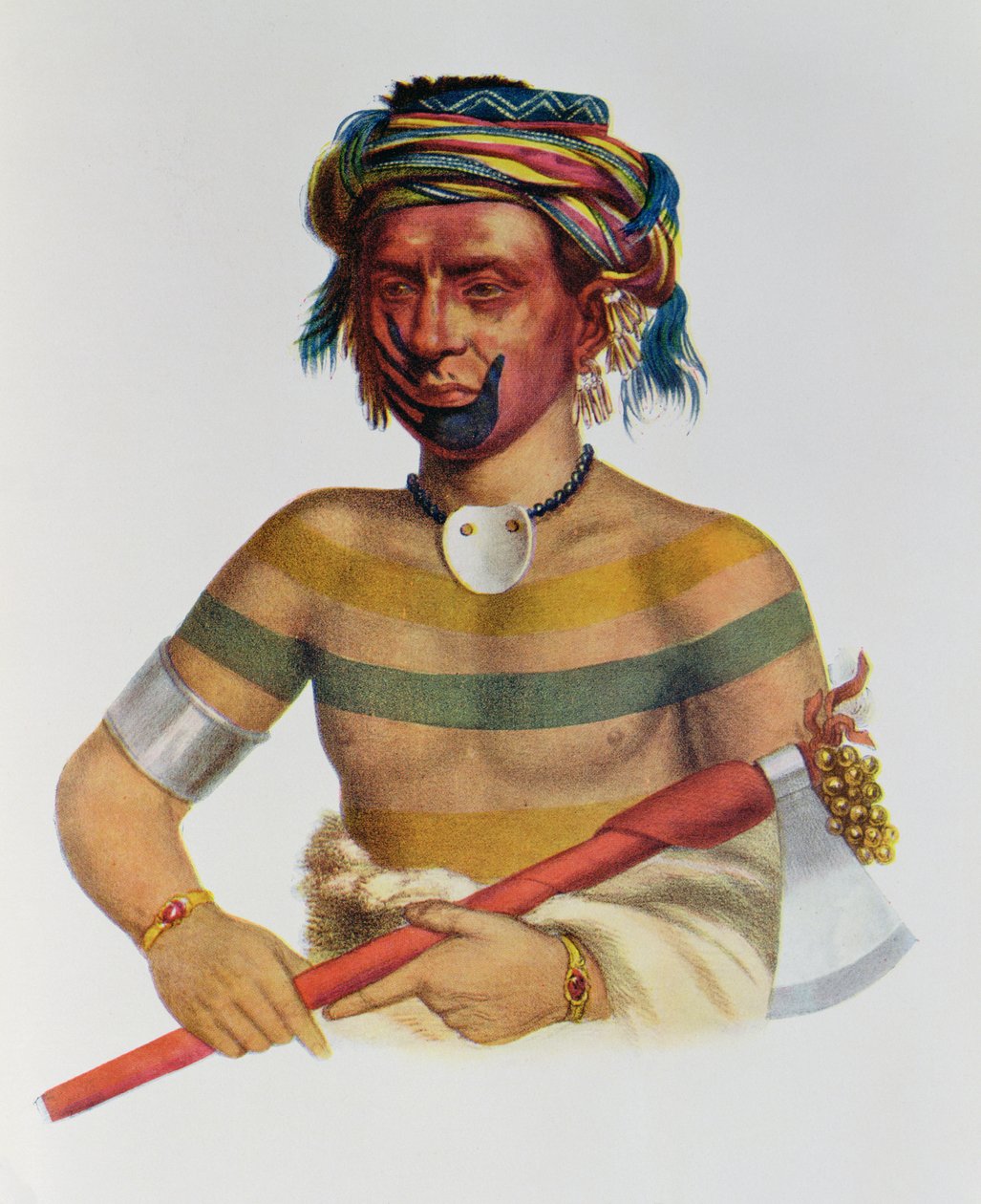 Shau-Hau-Napo-Tinia, an Iowa Chief, 1837, illustration from 