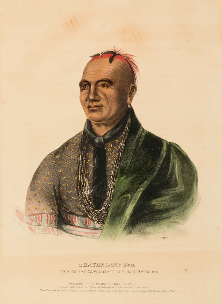 Thayendanegea, the Great Captain of the Six Nations, from History of the Indian Tribes of North America by Charles Bird King