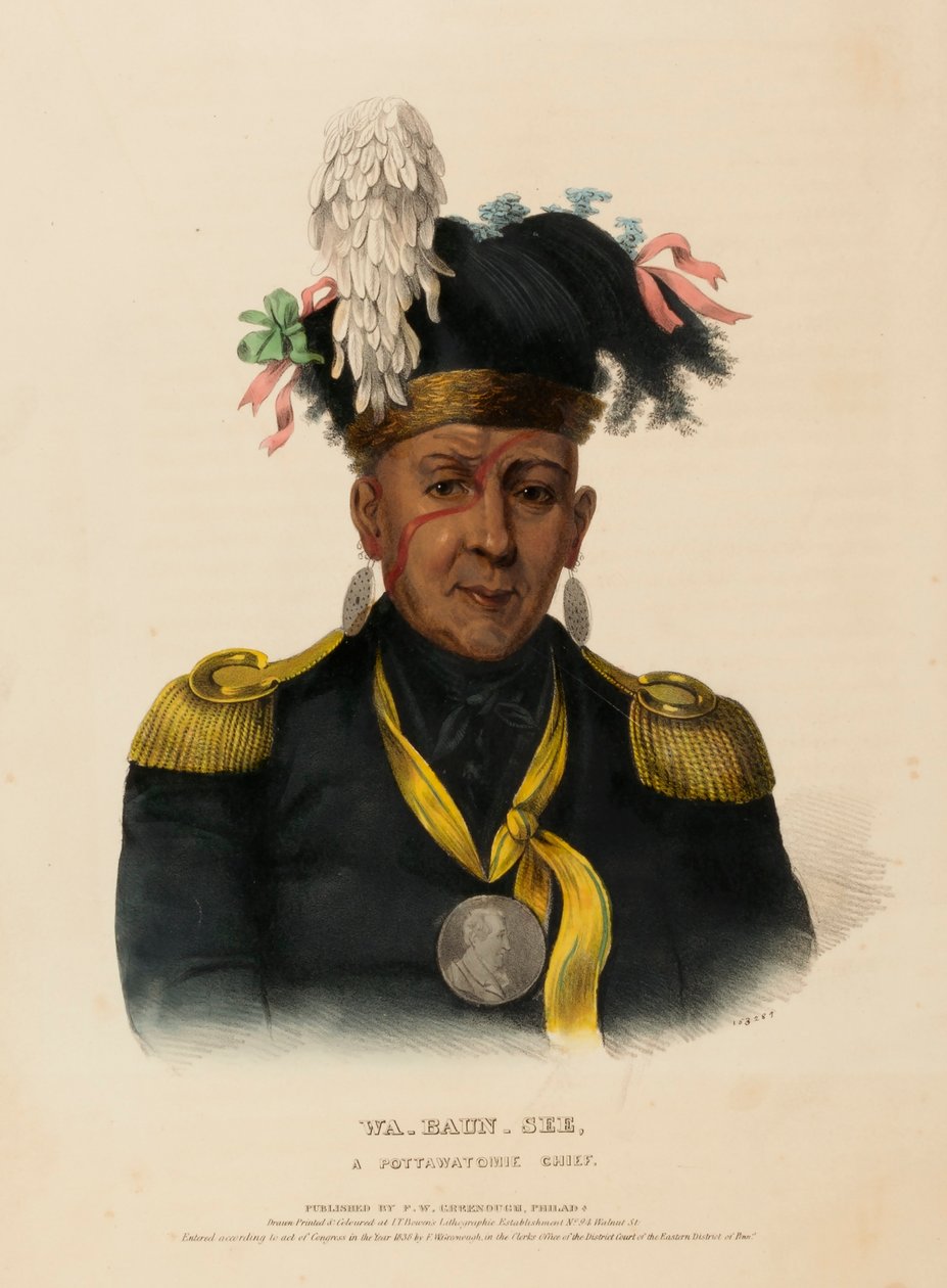 Wa-Baun-See, a Pottawatomie Chief, from History of the Indian Tribes of North America by Charles Bird King