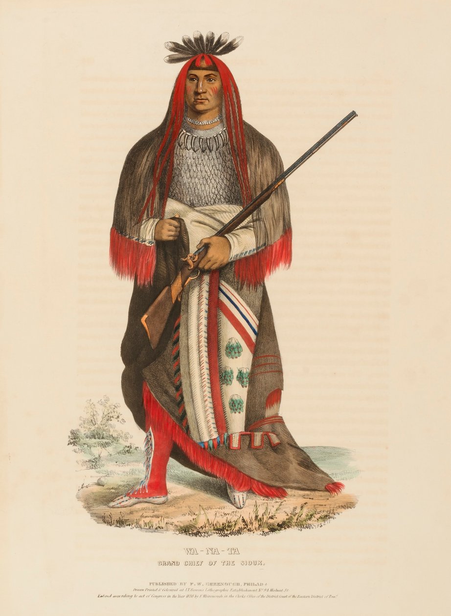 Wa-Na-Ta, Grand Chief of the Sioux, from History of the Indian Tribes of North America by Charles Bird King