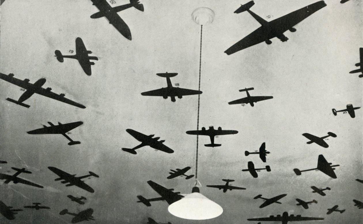 Silhouettes of Military Aircraft at an RAF Training School During the Second World War by Charles Brown