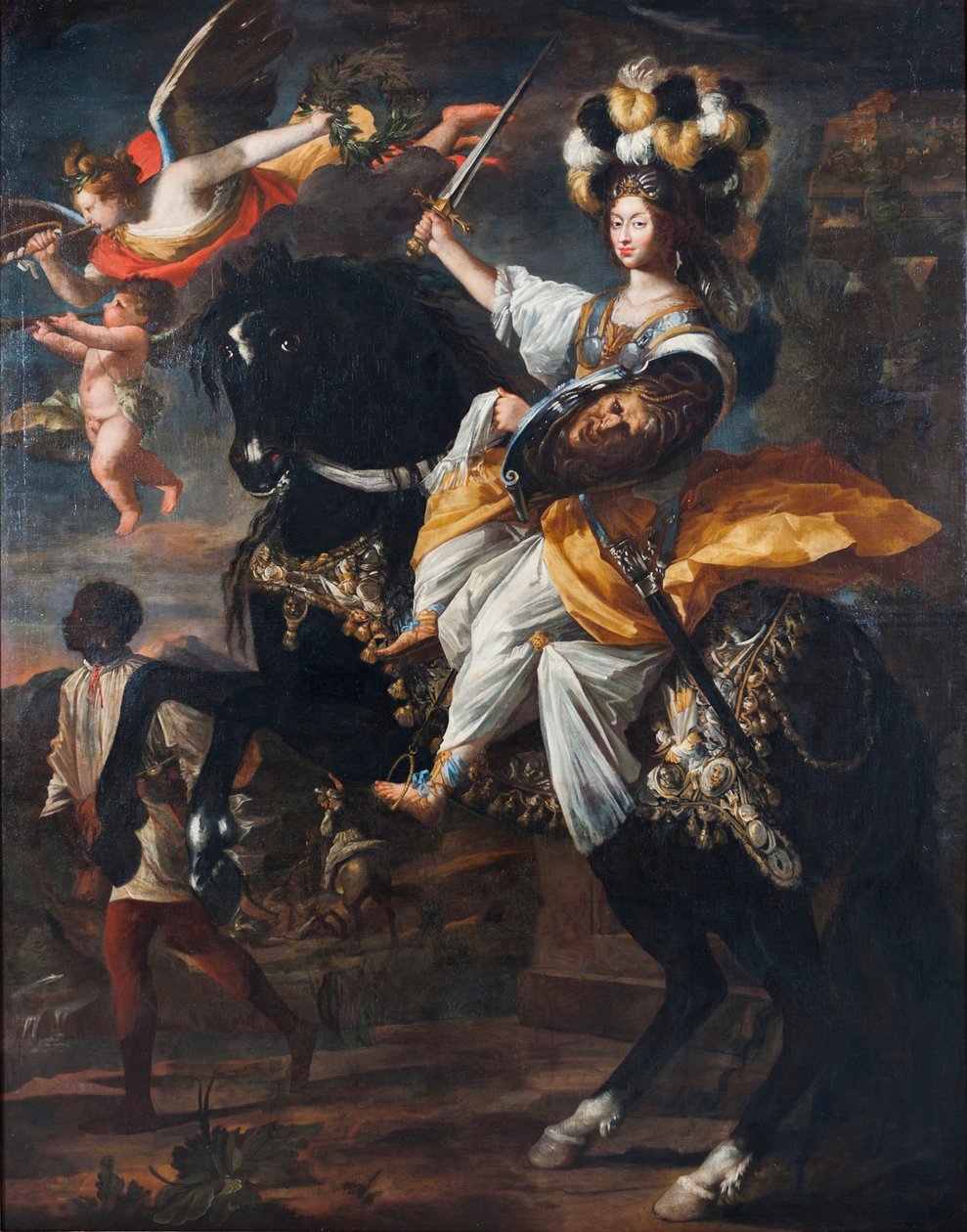 Christine Marie of France, Duchess of Savoy, as Minerva, ca 1663 by Charles Claude Dauphin