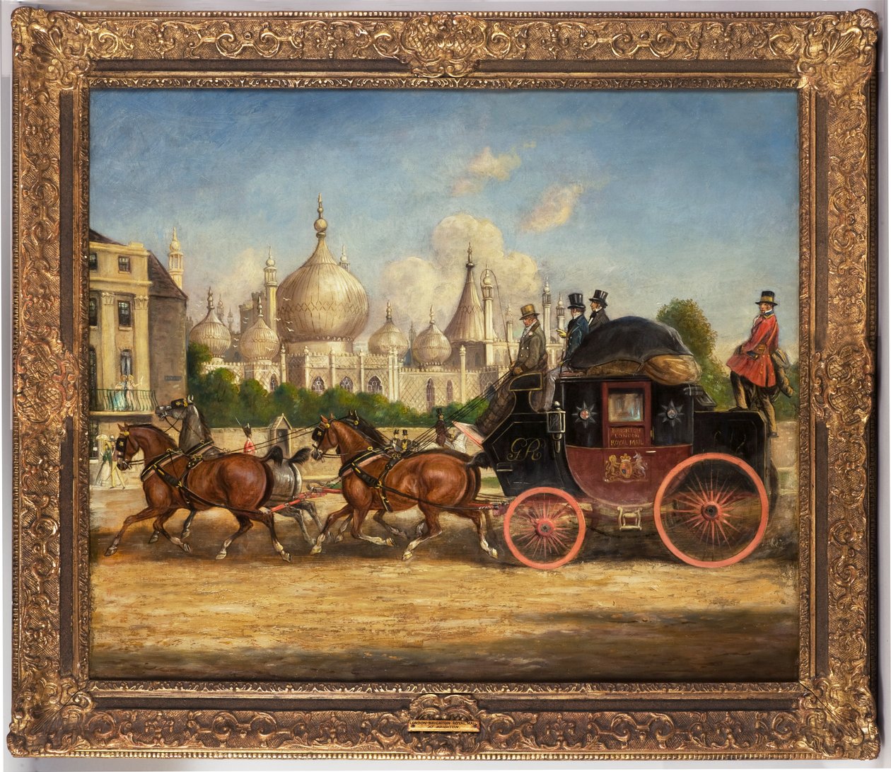 The London-Brighton Mail Coach in Front of the Royal Pavilion, Brighton by Charles Cooper Henderson