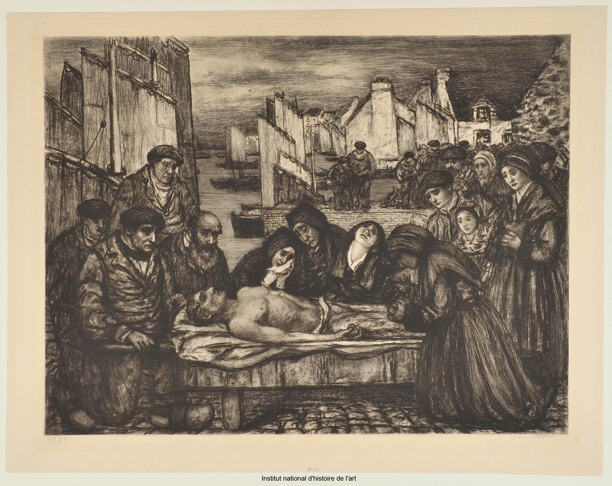 Pain in the Land of the Sea or The Victims of the Sea (proof b) by Charles Cottet