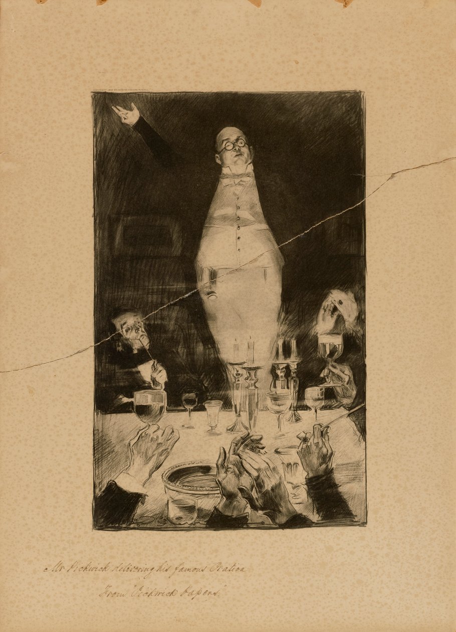 Mr. Pickwick Delivering His Famous Oration, from "Pickwick Papers" by Charles Dana Gibson