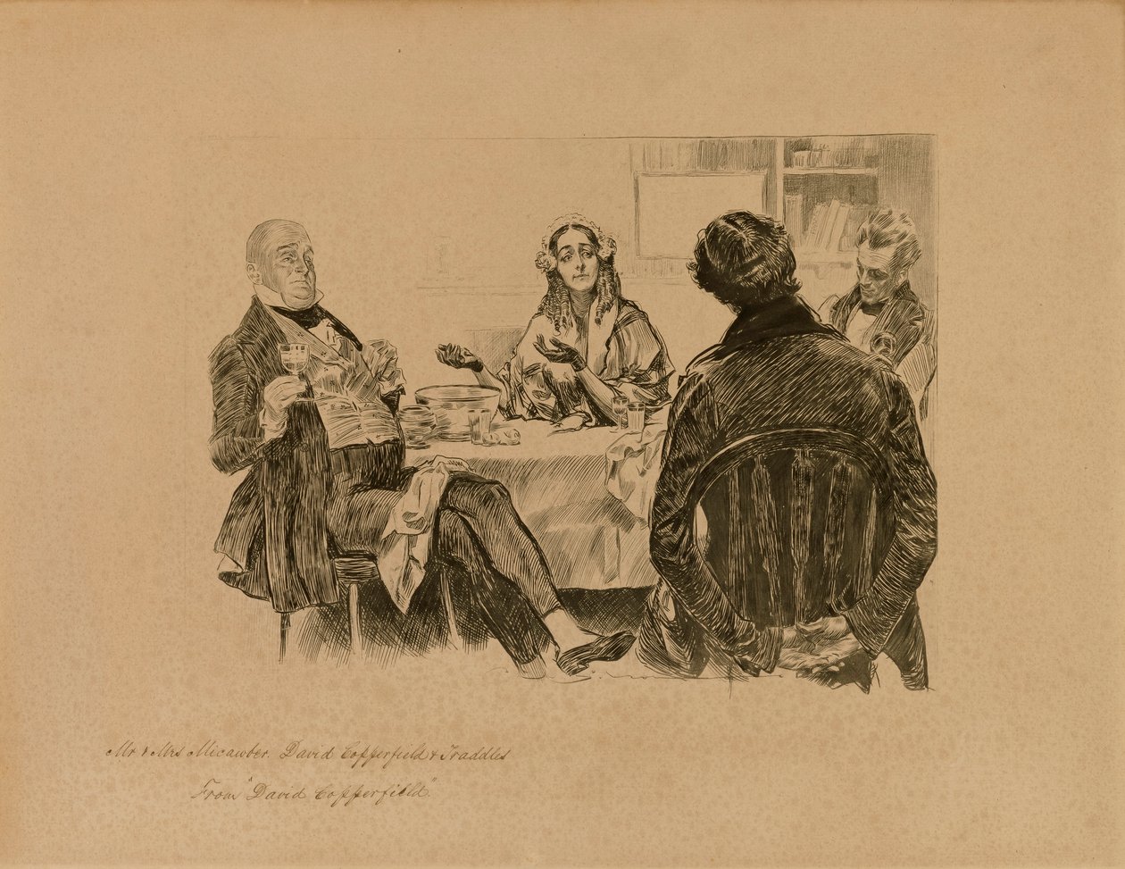 Mr. and Mrs. Micawber, David Copperfield and Traddles, from "David Copperfield" by Charles Dana Gibson