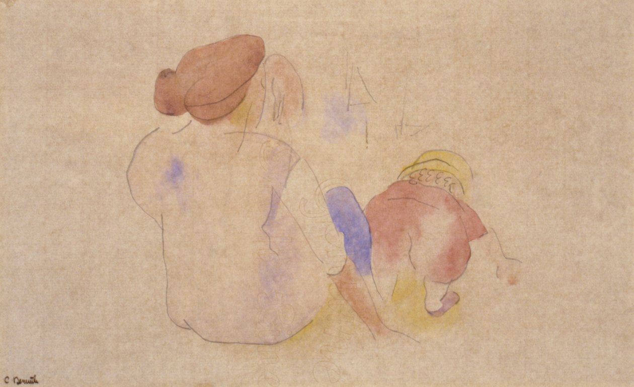 Woman with Child in Red Suit by Charles Demuth