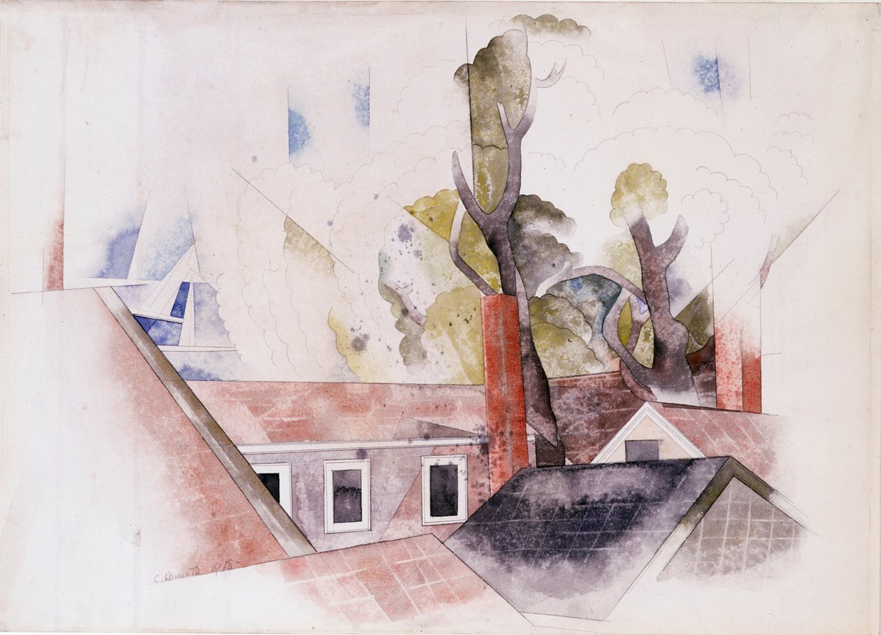 Rooftops and Trees by Charles Demuth