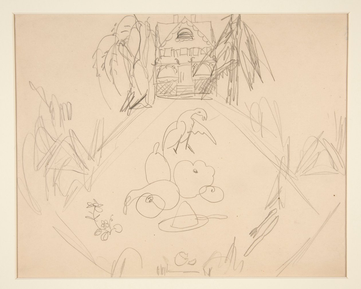 Untitled [Doves, Fruits, Vegetables, House, Written Notes] by Charles Demuth